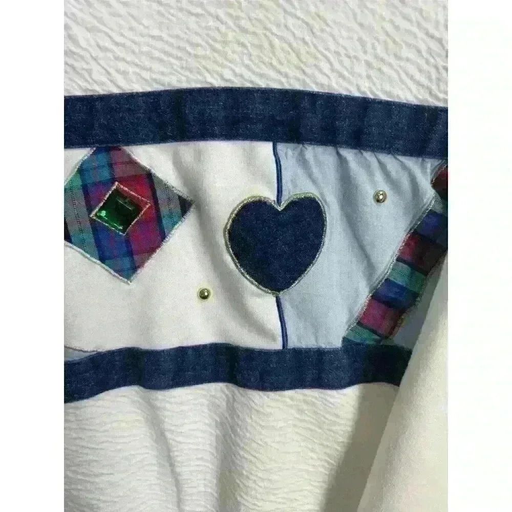 VTG 90s Koret City Blues Long Sleeve Embroidered Cotton Sweater Shirt Denim Sz M - Picture 3 of 10